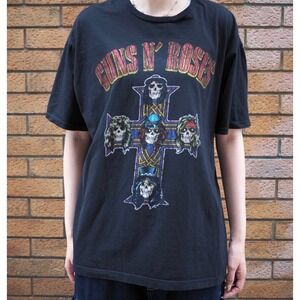 Guns N Roses Graphic T Shirt Black XL Cross Skulls Band Tee